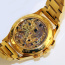 Skeleton gold-plated chronograph watch - Skeleton gold-plated chronograph watch